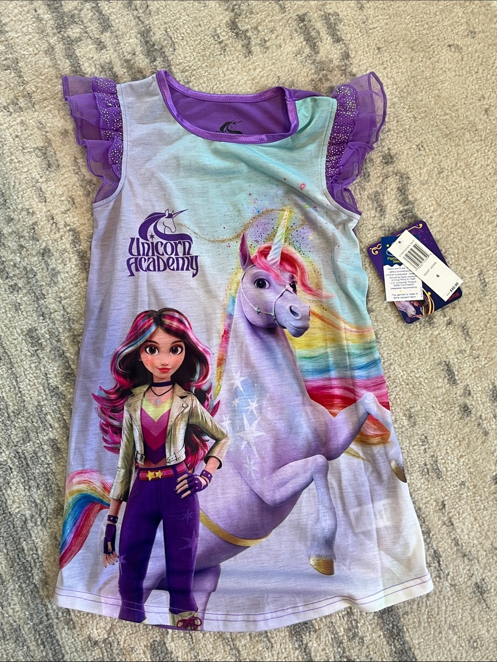 Unicorn Academy Nightgown - Purple Accents